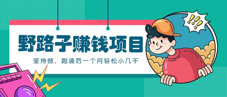 一个人就能操作的野路子赚钱项目，零成本零门槛坚持做，跑通后一个月小几千！,速发云资源网