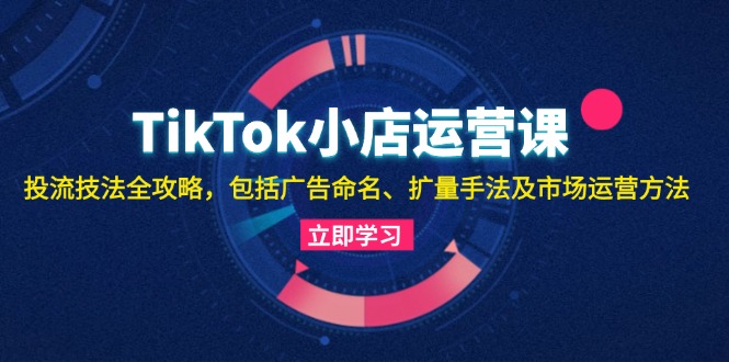 （13063期）TikTok小店运营课：投流技法全攻略，包括广告命名 扩量手法及市场运营方法,速发云资源网