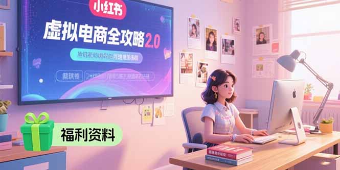 虚拟电商全攻略2.0，开店选品实操流程，账号定位、货源发布、笔记发布技巧,速发云资源网