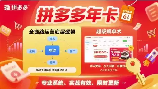拼多多年卡，拼多多全链路运营底层逻辑，超级爆单术【更新10月】,速发云资源网