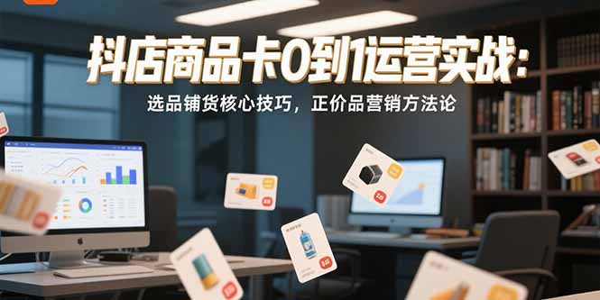 抖店商品卡0到1运营实战：选品铺货核心技巧，正价品营销方法论,速发云资源网