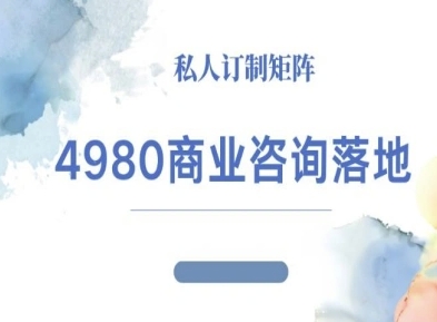 4980商业咨询师落地课程-ip运营高客单教程,速发云资源网