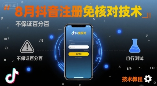 8月抖音注册免核对技术，不保证百分百，自测,速发云资源网
