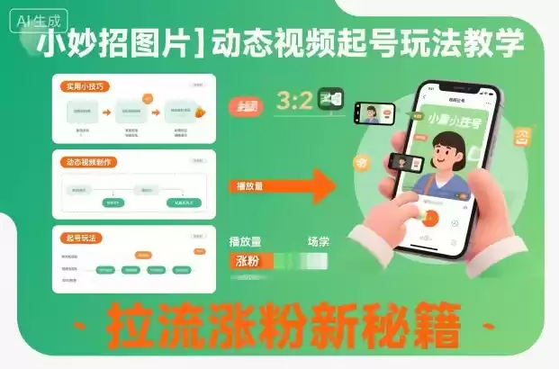 小妙招图片＋动态视频起号玩法教学，拉流涨粉新秘籍,速发云资源网