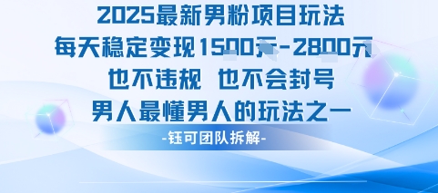 2025最新男粉项目玩法每天变现1k+也不违规也不会封号男人最懂男人的玩法,速发云资源网