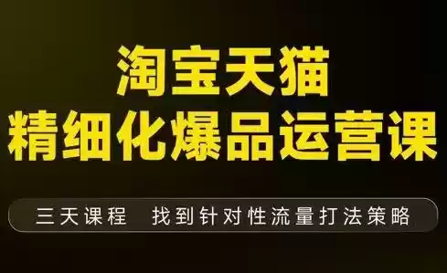 猫课子幽·淘宝天猫精细化爆品运营【音频+字幕+文档】(9月12-14杭州线下课),速发云资源网