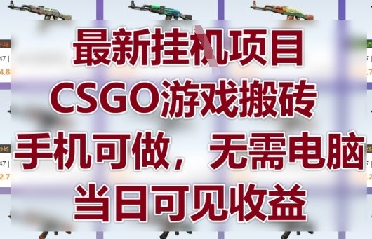 最新挂G项目，CSGO游戏搬砖，手机可做，无需电脑，当日见收益【揭秘】,速发云资源网