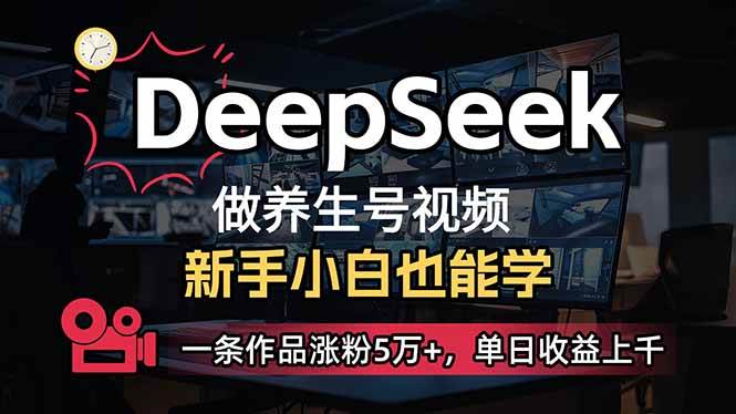 （14270期）小白用DeepSeek做养生号，一条作品涨粉5万+，单日收益上千,速发云资源网