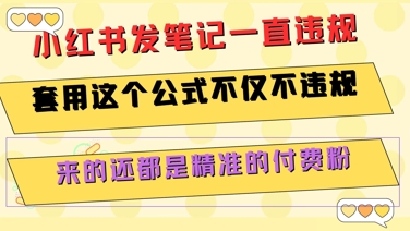小红书发笔记一直违规，套用这个公式不仅不违规，来的还都是精准的付费粉,速发云资源网