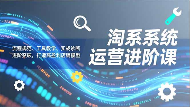 淘系系统运营进阶课2.0，流程规范、工具教学、实战诊断，进阶突破，打造高盈利店铺模型,速发云资源网