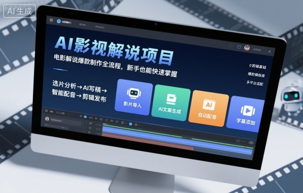 AI影视解说项目，电影解说爆款制作全流程，新手也能快速掌握,速发云资源网