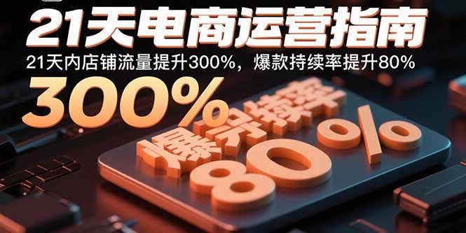 21天电商运营指南：21天内店铺流量提升300%，爆款持续率提升80%,速发云资源网