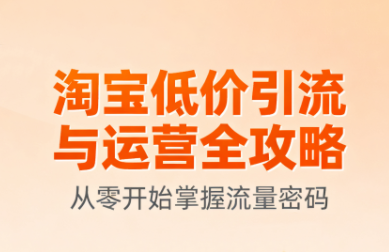 淘宝低价引流与运营全攻略(更新9月),速发云资源网