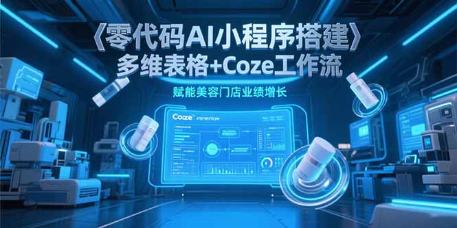 零代码AI小程序搭建，多维表格+Coze工作流，赋能美容门店业绩增长,速发云资源网