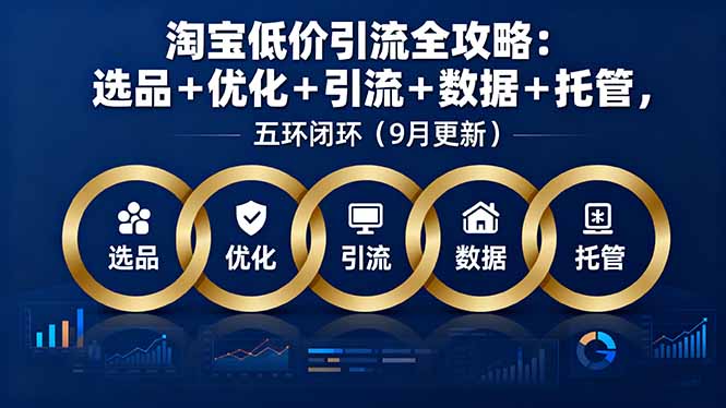 淘宝低价引流全攻略：选品＋优化＋引流＋数据＋托管，五环闭环(9月更新,速发云资源网