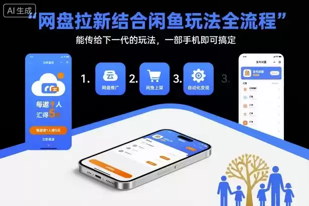 网盘拉新结合闲鱼玩法全流程，能传给下一代的玩法，一部手机即可搞定(附入口渠道以及实操教程),速发云资源网