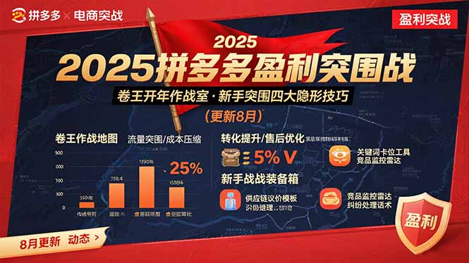 2025拼多多盈利突围战：卷王开年作战室，新手突围四大隐形技巧(更新8月,速发云资源网