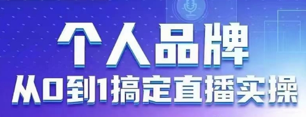 个人品牌：从0到1搞定直播实操，用直播为你的个人品牌赋能，六大实操板块，放大个人影响力,速发云资源网