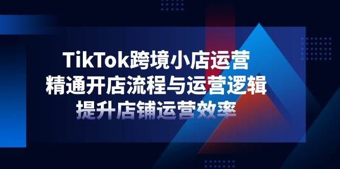 （14369期）TikTok跨境小店运营，精通开店流程与运营逻辑，提升店铺运营效率,速发云资源网