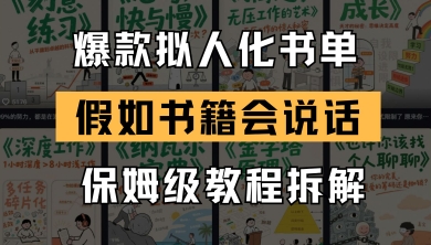 最新爆款拟人化书单玩法，假如书籍会说话，保姆级教程,速发云资源网