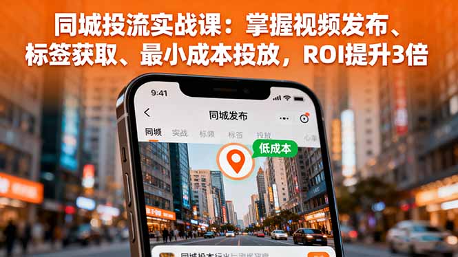 同城投流实战课：掌握视频发布、标签获取、最小成本投放，ROI提升3倍,速发云资源网