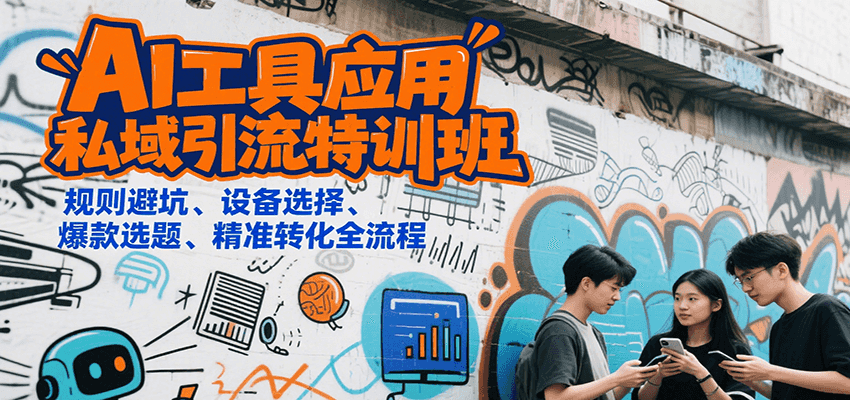 AI工具应用私域引流特训班，规则避坑、设备选择、爆款选题、精准转化全流程,速发云资源网