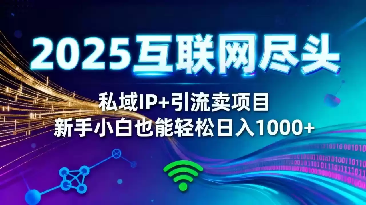 2025网创尽头王炸项目！私域 IP + 精准引流，新手小白在家躺赚日入 1000+,速发云资源网