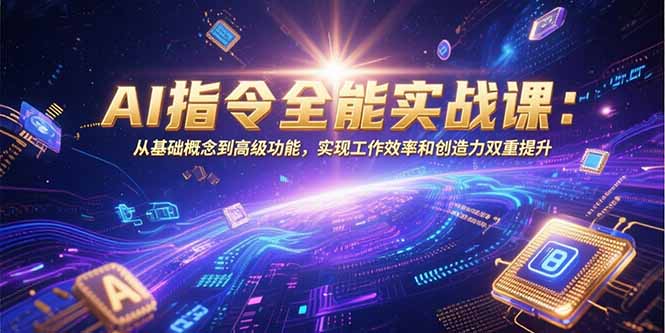 AI指令全能实战课：从基础概念到高级功能，实现工作效率和创造力双重提升,速发云资源网