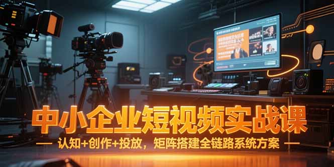 中小企业短视频实战课，认知+创作+投放，矩阵搭建全链路系统方案,速发云资源网