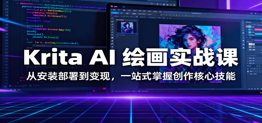 Krita AI 绘画实战课：从安装部署到变现，一站式掌握创作核心技能,速发云资源网