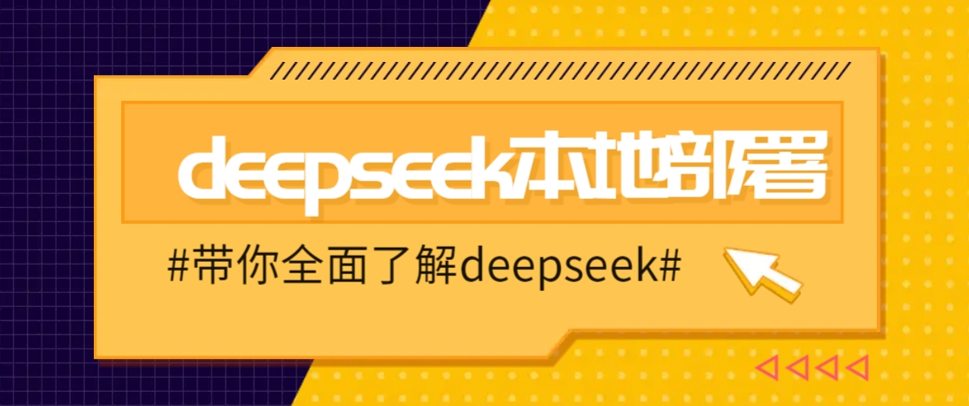 DeepSeek本地部署详细教程，轻松将deepseek部署到你的电脑上,速发云资源网