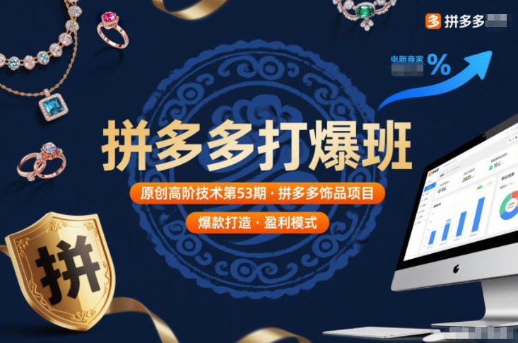 拼多多打爆班原创高阶技术第53期，拼多多饰品项目,速发云资源网