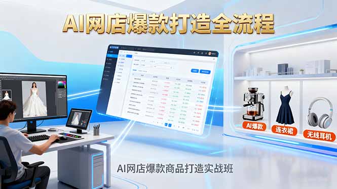 AI网店爆款商品打造实战班：AI技术实现商品图智能处理，快速搭建AI网店,速发云资源网