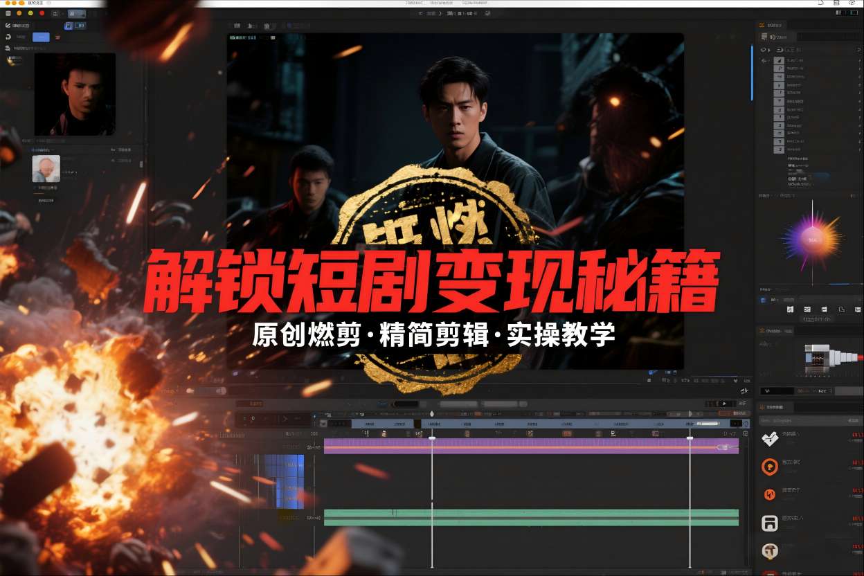 短剧拉新之原创燃剪精简剪辑实操课，解锁短剧变现秘籍,速发云资源网