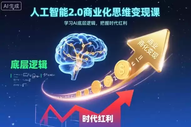 人工智能2.0商业化思维变现课，学习AI底层逻辑，把握时代红利,速发云资源网