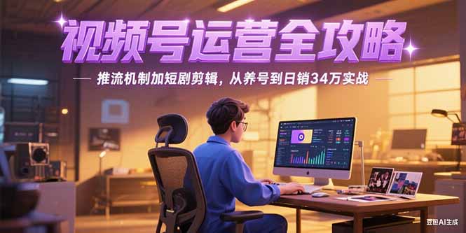 2025视频号运营全攻略，推流机制加短剧剪辑，从养号到日销34万实战,速发云资源网