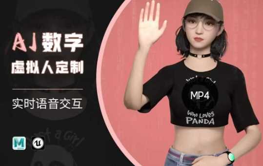 Ai数字人虚拟(智能体)实时语音交互特训营，自行定制超写实角色AI数字人交互技术,速发云资源网