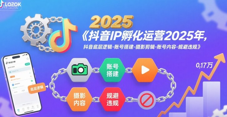 抖音IP孵化运营2025年，抖音底层逻辑-账号搭建-摄影剪辑-账号内容-规避违规,速发云资源网