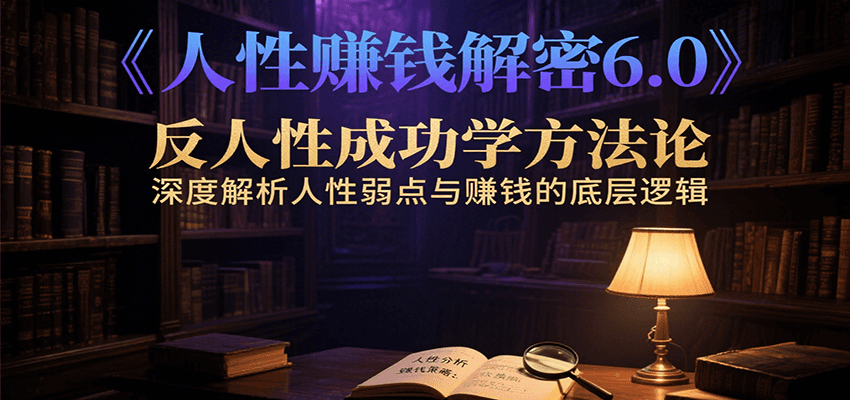 人性赚钱解密6.0，反人性成功学方法论，深度解析人性弱点与赚钱的底层逻辑,速发云资源网