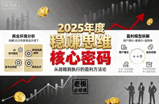 2025年度稳賺思维老板创业营，拆解2025年新商业环境下，企业实现持续盈利的核心密码,速发云资源网