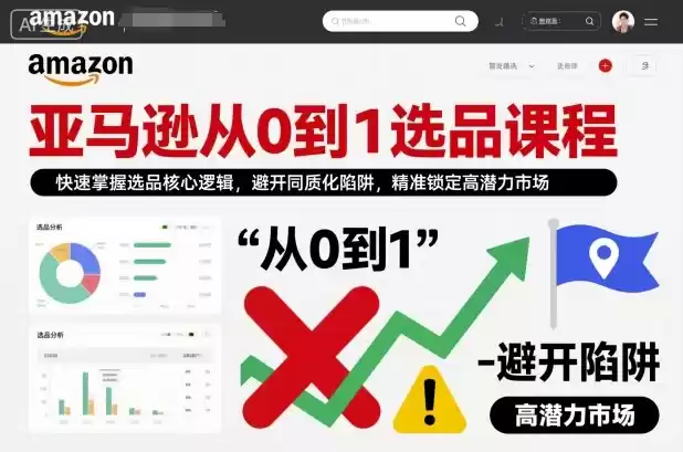 亚马逊从0到1选品课程，快速掌握选品核心逻辑，避开同质化陷阱，精准锁定高潜力市场,速发云资源网
