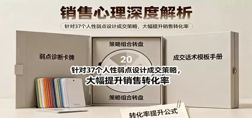 销售心理深度解析：针对37个人性弱点设计成交策略，大幅提升销售转化率！,速发云资源网