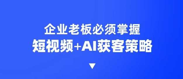 企业短视频AI获客霸屏流量课，6步短视频+AI突围法，3大霸屏抢客策略,速发云资源网