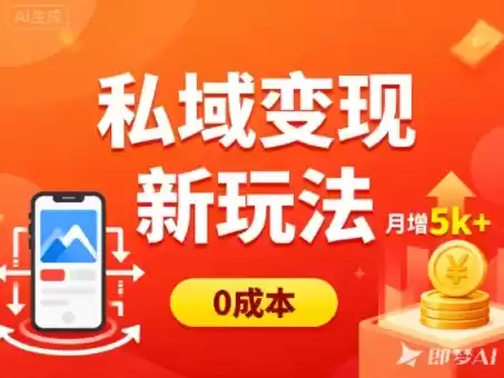 私域变现新玩法，0成本，多端引流，普通人月增收5k+,速发云资源网