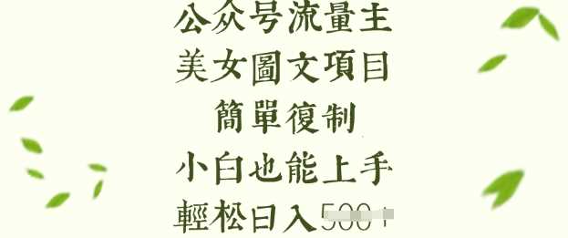 流量主长期收益项目，美女图片简单复制，小白也能上手，轻松日入5张,速发云资源网