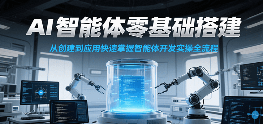 AI智能体零基础搭建实操课，从创建到应用快速掌握智能体开发全流程！,速发云资源网
