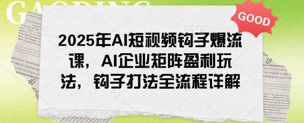 2025年AI短视频钩子爆流课，AI企业矩阵盈利玩法，钩子打法全流程详解,速发云资源网