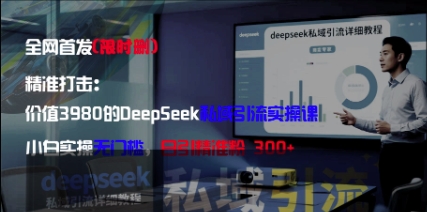 精准打击：价值3980的DeepSeek私域引流实操课，小白实操无门槛，日引精准粉300+,速发云资源网