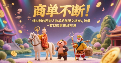商单不断！纯AI制作西游人物羊毛毡版文旅MV，流量+节目效果统统拉满,速发云资源网