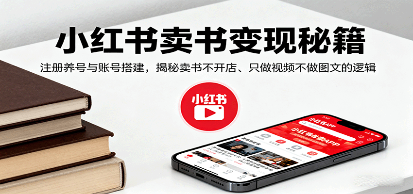 小红书卖书变现秘籍，注册养号与账号搭建，揭秘卖书不开店、只做视频不做图文的逻辑,速发云资源网